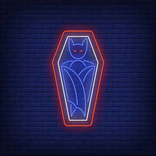 Vampire Coffin Neon Sign - Custom Aprons Now