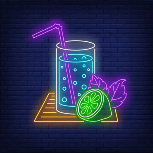 Lemonade Glass Neon Sign - Custom Aprons Now