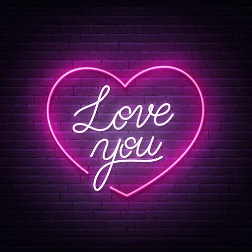 Pink Love You Neon Sign - Custom Aprons Now