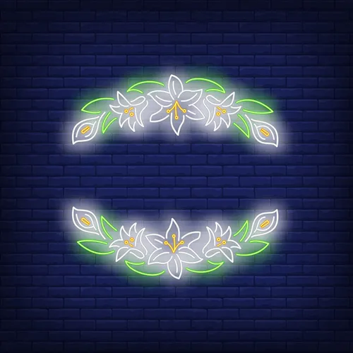 White Flower Neon Sign - Custom Aprons Now