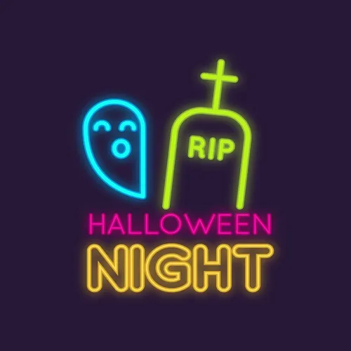 RIP Ghost Halloween Night Neon Sign - Custom Aprons Now