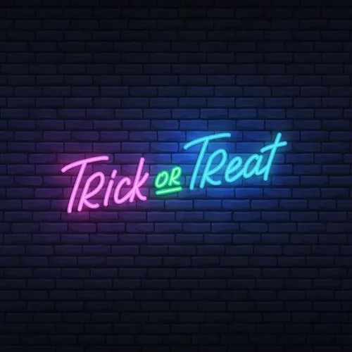Trick or Treat Lettering Neon Sign - Custom Aprons Now