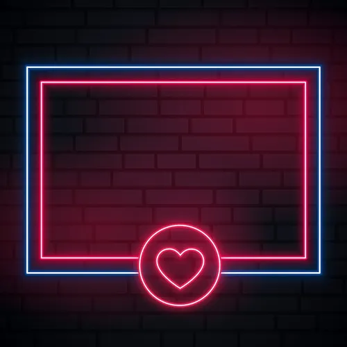 Love Heart Neon Glowing Frame Neon Sign - Custom Aprons Now