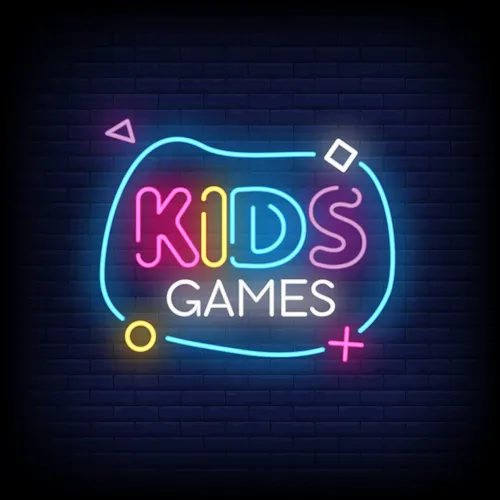 Kids Games Neon Sign - Custom Aprons Now