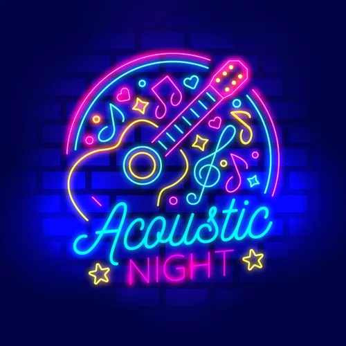 Acoustic Night Party Neon Sign - Custom Aprons Now