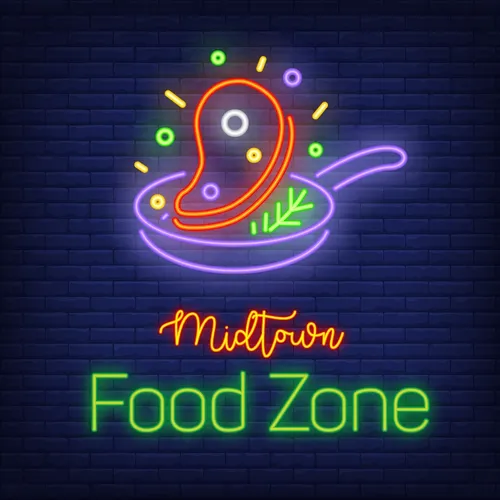 Midtown Food Zone Neon Sign - Custom Aprons Now
