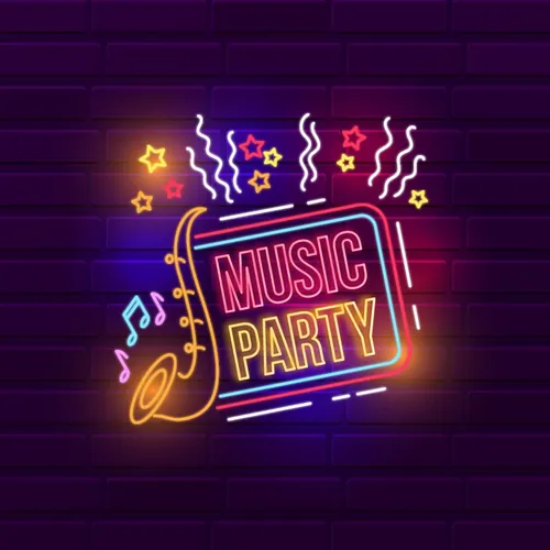Music Party Neon Sign - Custom Aprons Now