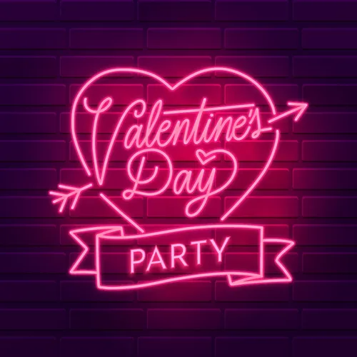 Valentines Day Party Neon Sign - Custom Aprons Now