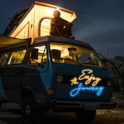 Enjoy the Journey Neon Sign - Custom Aprons Now