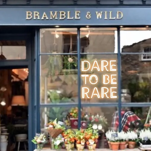 Dare To Be Rare Bright Neon Sign - Custom Aprons Now