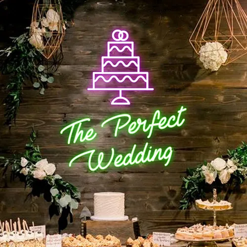 The Perfect Wedding Neon Sign - Custom Aprons Now