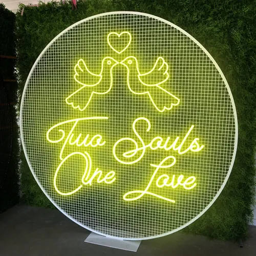 Two Souls One Love Neon Sign - Custom Aprons Now