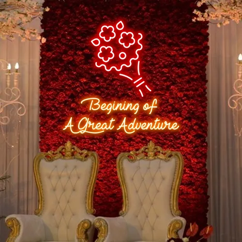 Beginning of a Great Adventure Neon Sign - Custom Aprons Now