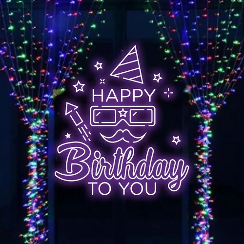 Happy Birthday Goggles  Neon Sign - Custom Aprons Now
