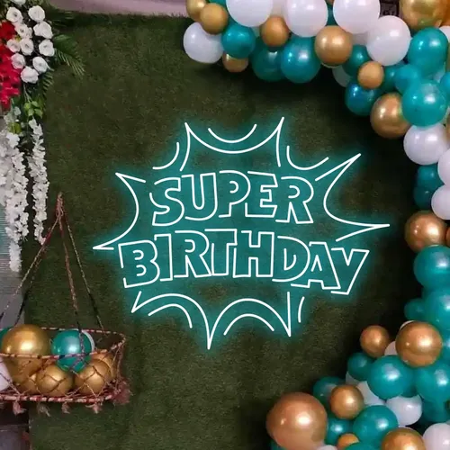 Super Birthday Neon Sign - Custom Aprons Now