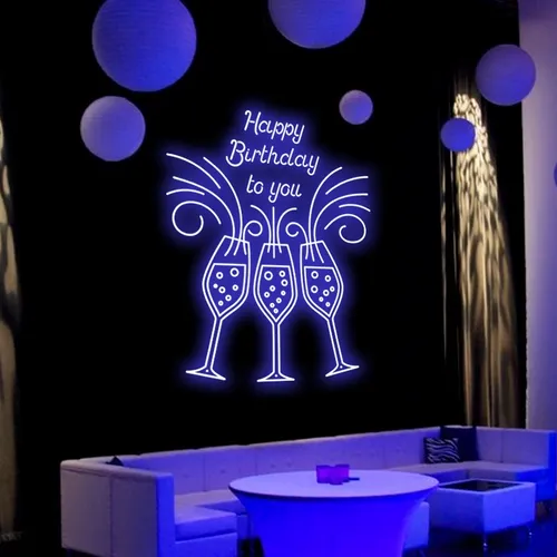 Cocktail Birthday Party Neon Sign - Custom Aprons Now
