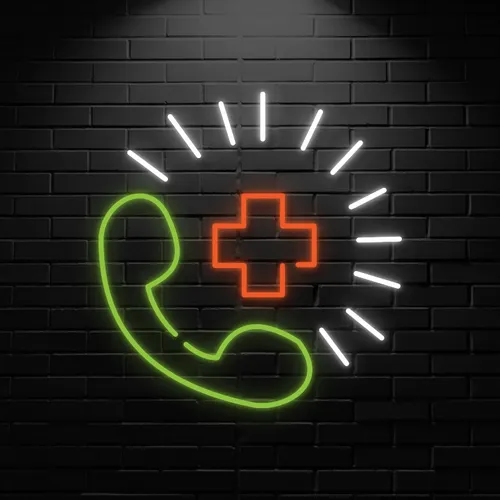 Emergency Call Neon Sign - Custom Aprons Now