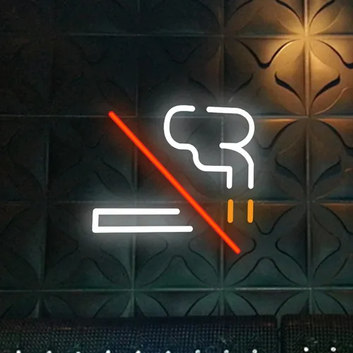 No Smoking Simple Neon Sign - Custom Aprons Now