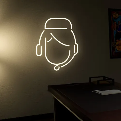 Customer Care Neon Sign - Custom Aprons Now
