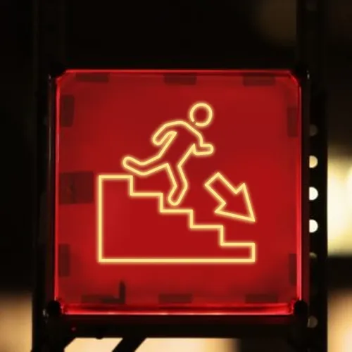 Emergency Exit Neon Sign - Custom Aprons Now