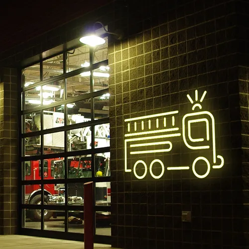 Fire Service Car Neon Sign - Custom Aprons Now