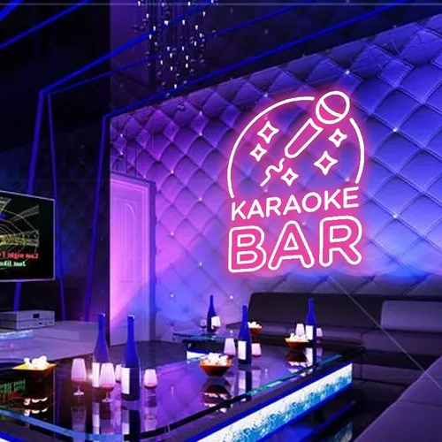 Karaoke Bar Neon Sign - Custom Aprons Now