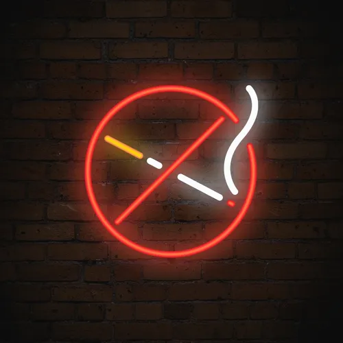 No Smoking Simple Neon Sign - Custom Aprons Now