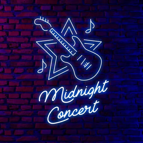 Midnight Concert Neon Sign - Custom Aprons Now