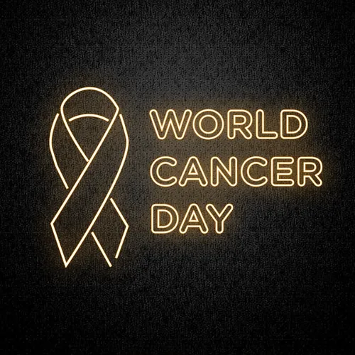 World Cancer Day Neon Sign - Custom Aprons Now