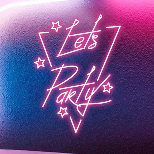 Let’s Party in Triangle Neon Sign - Custom Aprons Now
