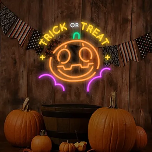 Trick or Treat Neon Sign - Table Covers Now