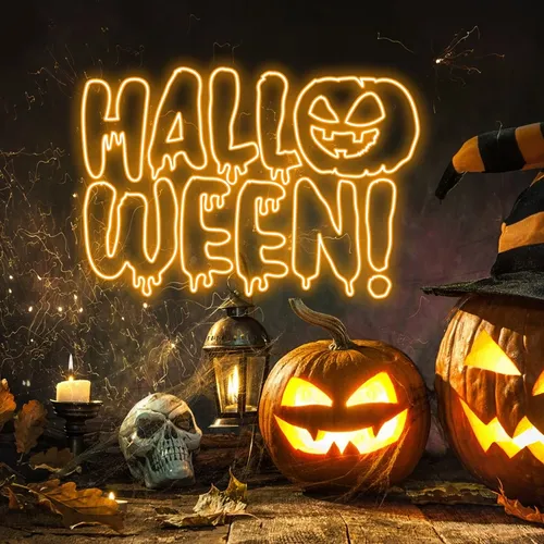 Halloween Neon Sign - Custom Aprons Now