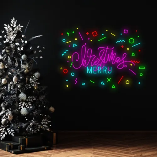 Christmas Merry Neon Sign - Custom Aprons Now