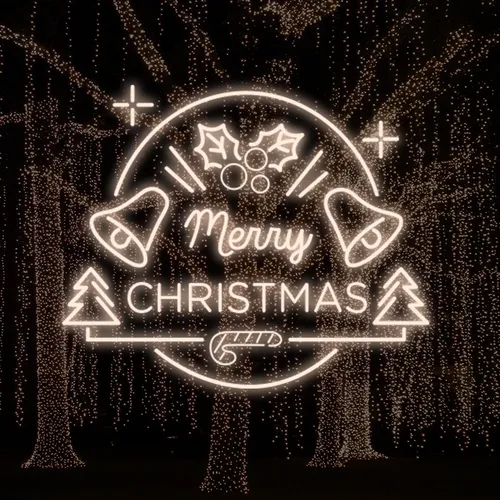 Merry Christmas Bell and Tree Neon Sign - Custom Aprons Now