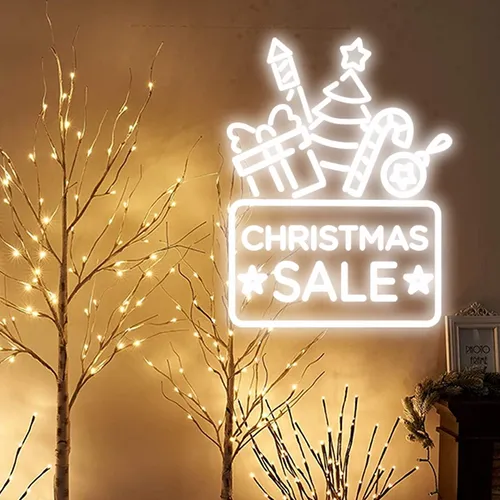 Christmas Sale Neon Sign - Custom Aprons Now