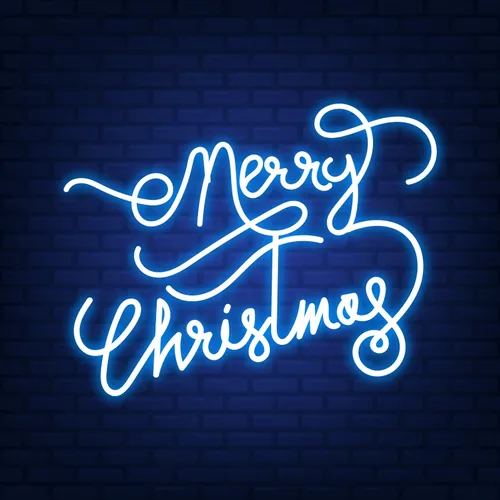 Merry Christmas Handwriting Neon Sign - Custom Aprons Now