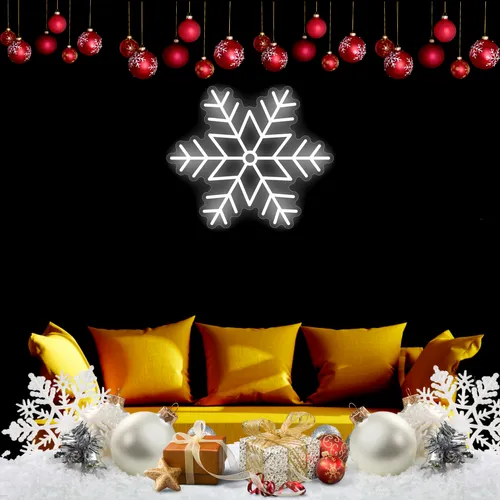 Snowflakes Neon Sign - Custom Aprons Now