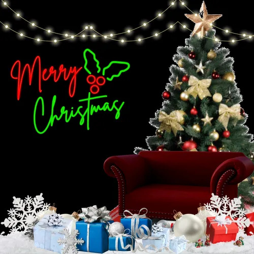 Sparkly Yuletide Neon Sign - Custom Aprons Now