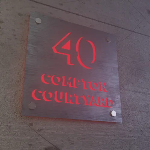 Laser Cutout Backlit Lightbox House Number - Custom Aprons Now