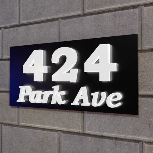 Push-Thru Lightbox House Number - Custom Aprons Now