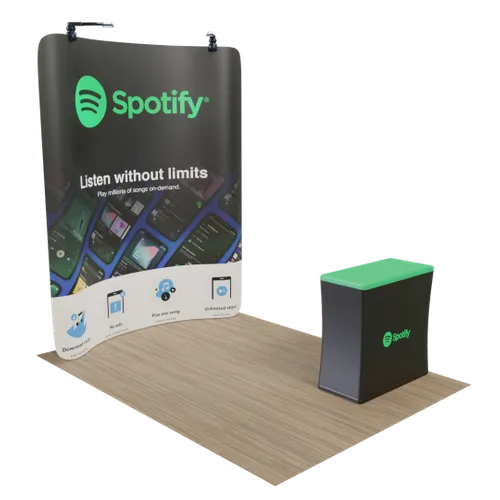 Custom Curved Zip Up Trade Show Display Backdrop Booth Stand 8' x 8' - Table Covers Now