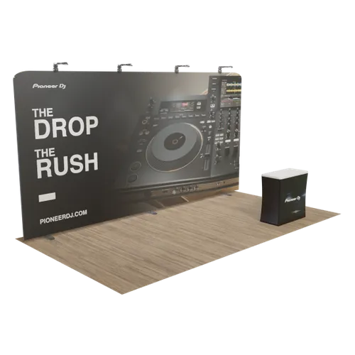 Custom Zip Up Trade Show Display 20' x 10' - Table Covers Now