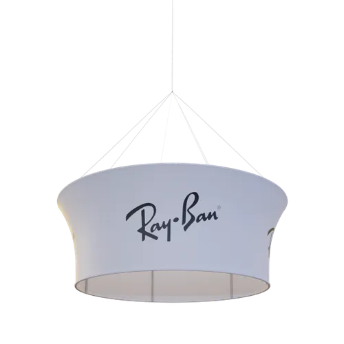 Custom Tapered Circle Personalized Trade Show Hanging Signs - Table Covers Now