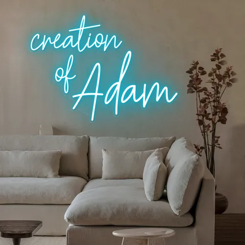 Creation Of Adam Neon Sign - Custom Aprons Now