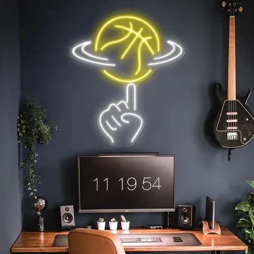 Ball Toss Neon Sign - Custom Aprons Now