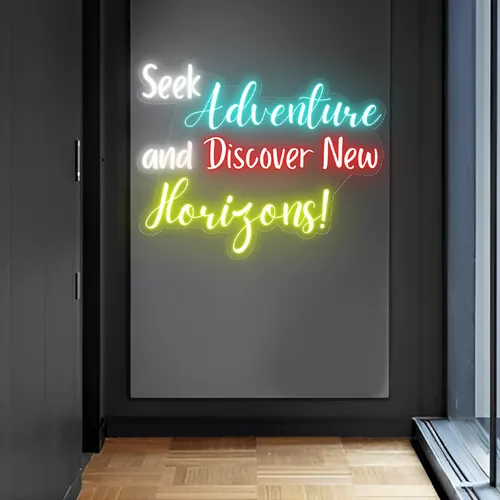Seek Adventure Neon Sign - Custom Aprons Now