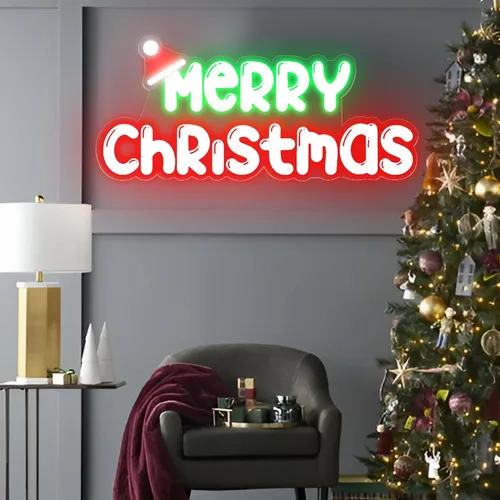 Merry Christmas Neon Sign - Custom Aprons Now