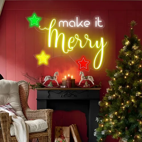 Make it Merry Neon Sign - Custom Aprons Now
