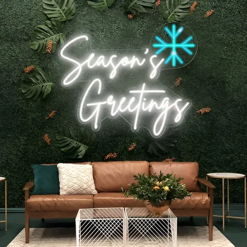 Season’s Greetings Neon Sign - Custom Aprons Now