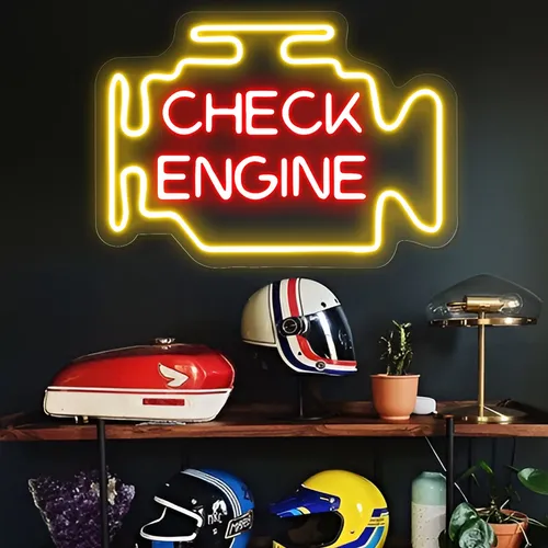 Check Engine Neon Sign - Custom Aprons Now